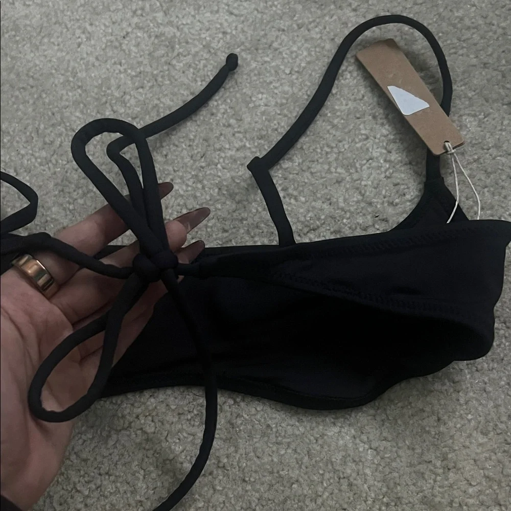 SKIMS Recycled Swim Top Micro Scoop Bikini Onyx